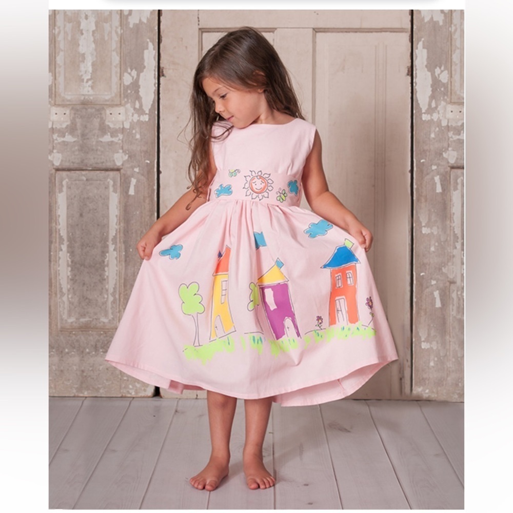 🐰 Binx Kids Super Soft Barbie Pink House A-Line Dress Full Skirts -Girls 10
